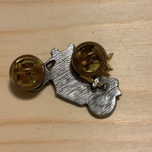 Motorcycle Angel Lapel Pin W/ Dual Clasps - Picture 2 of 4